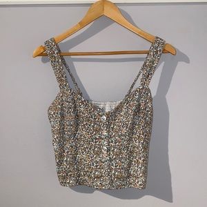 Abercrombie and Fitch floral cropped tank top